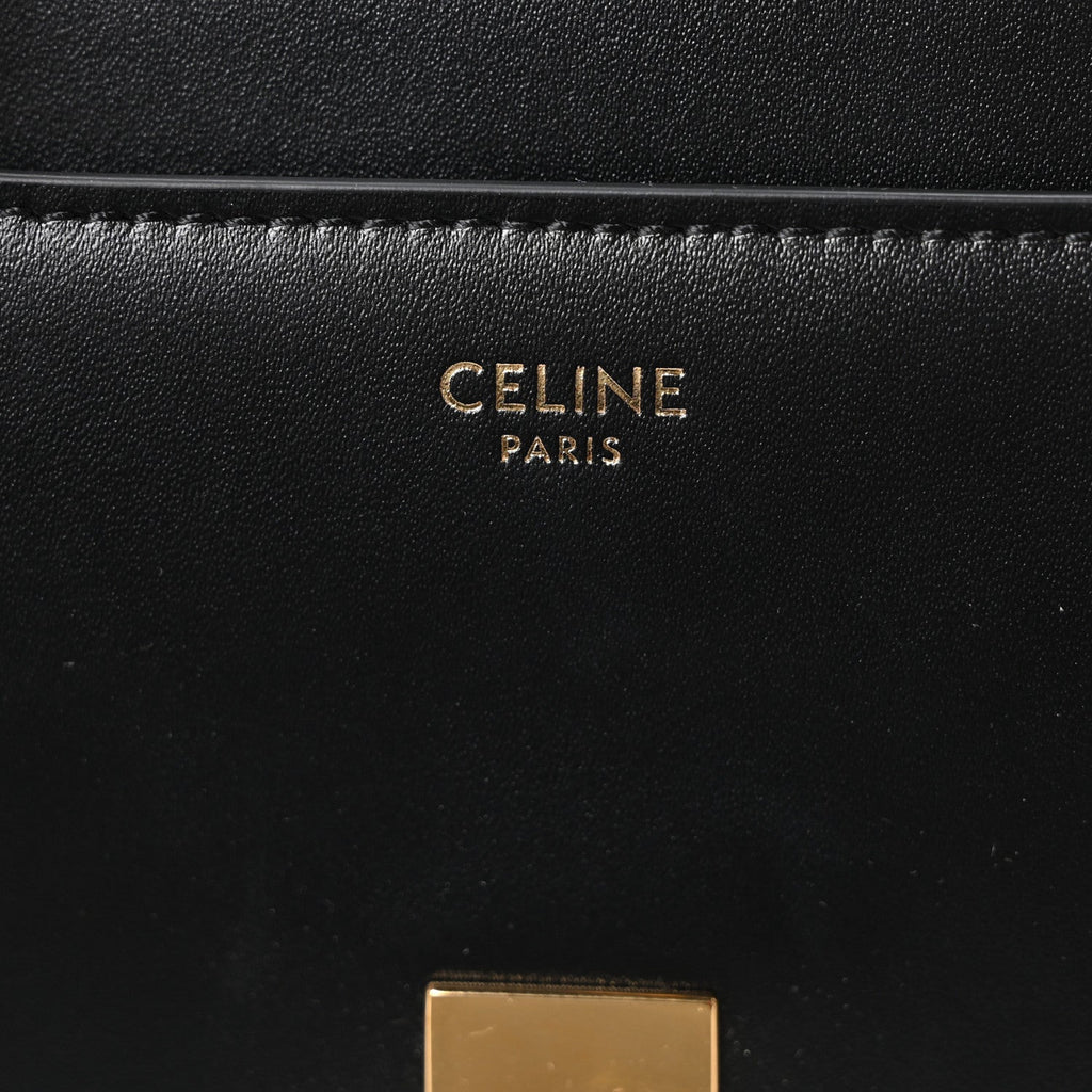 Satinated Calfskin Mini 16 Top Handle Bag Black