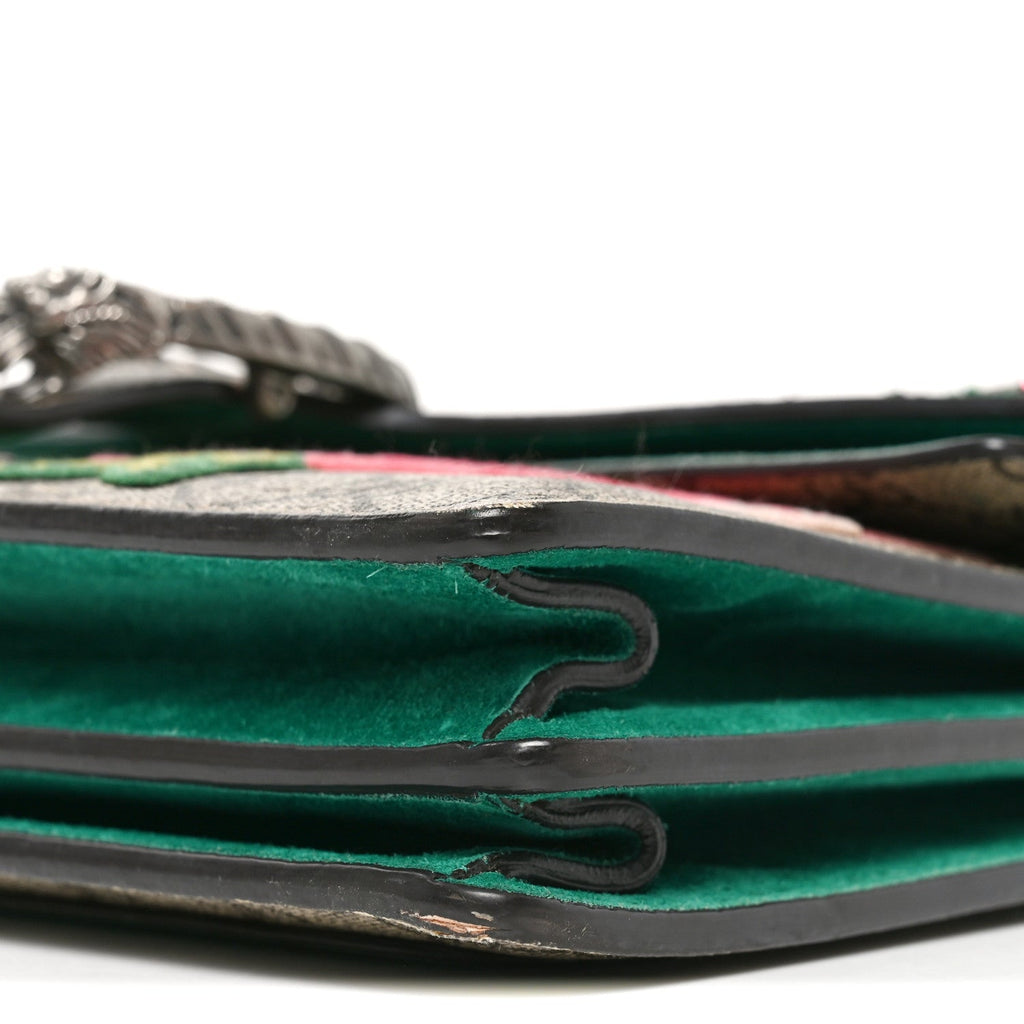 GG Supreme Monogram Embroidered Medium Dionysus Shoulder Bag Emerald