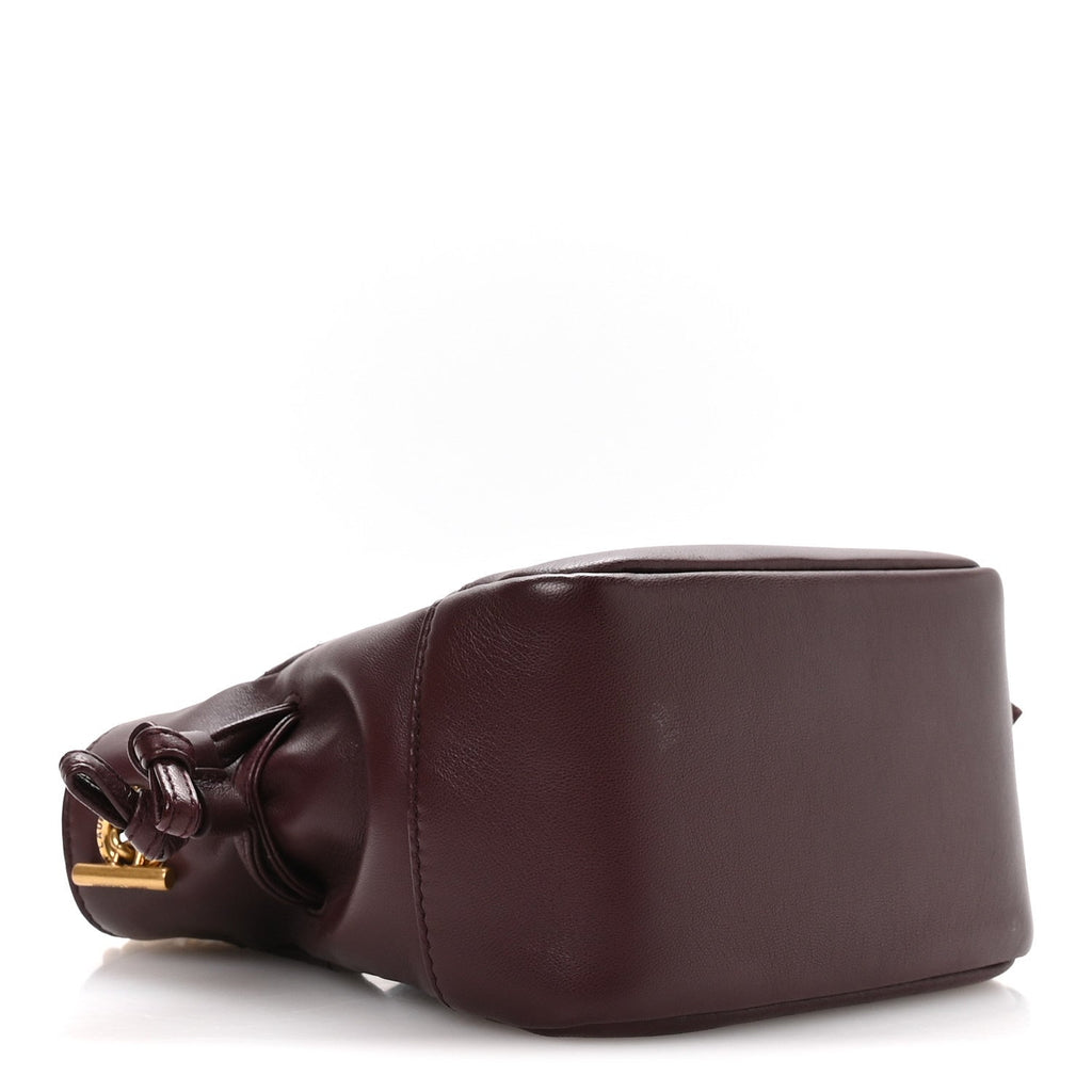 Lambskin Matelasse Monogram Mini Jamie Shoulder Pouch Bag Rouge Cabernet