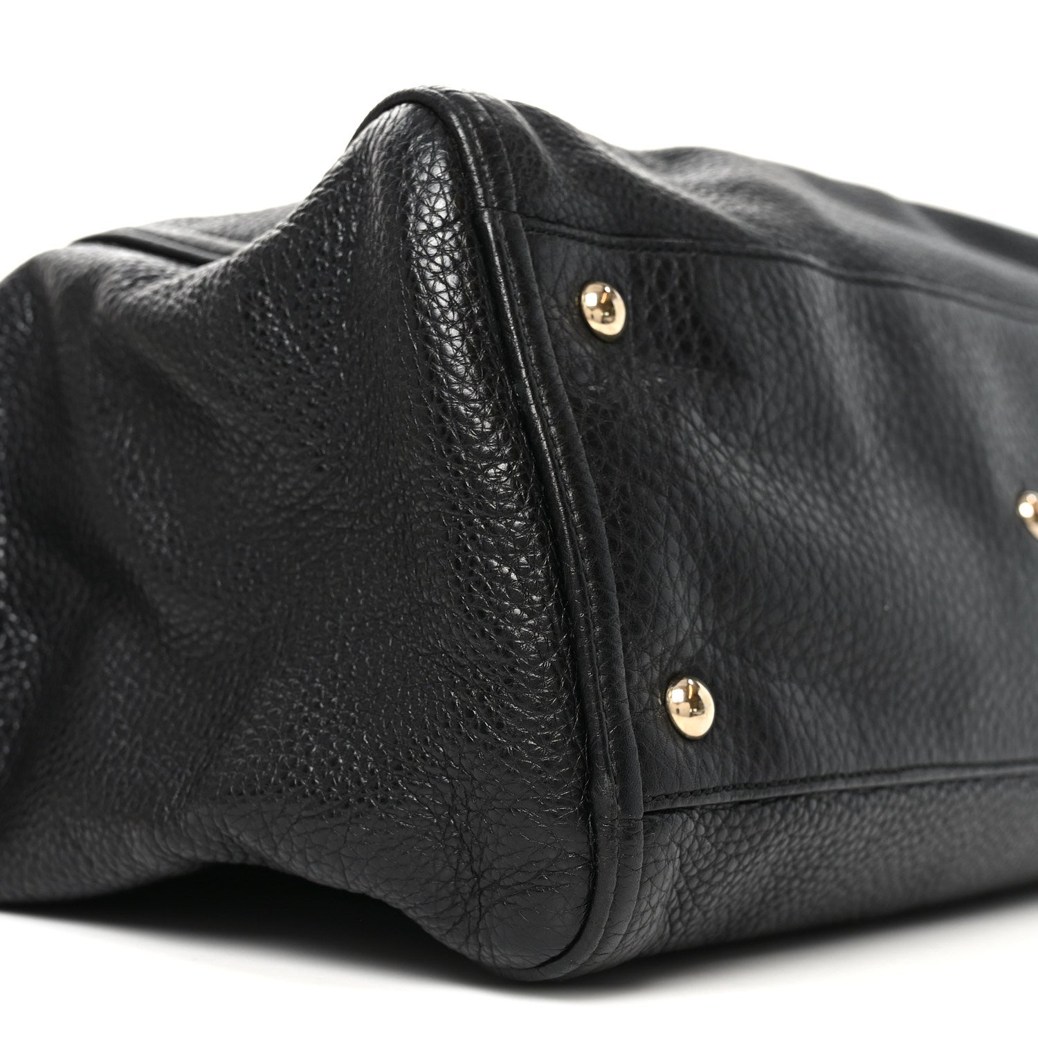 Pebbled Calfskin Medium Soho Chain Shoulder Bag Black