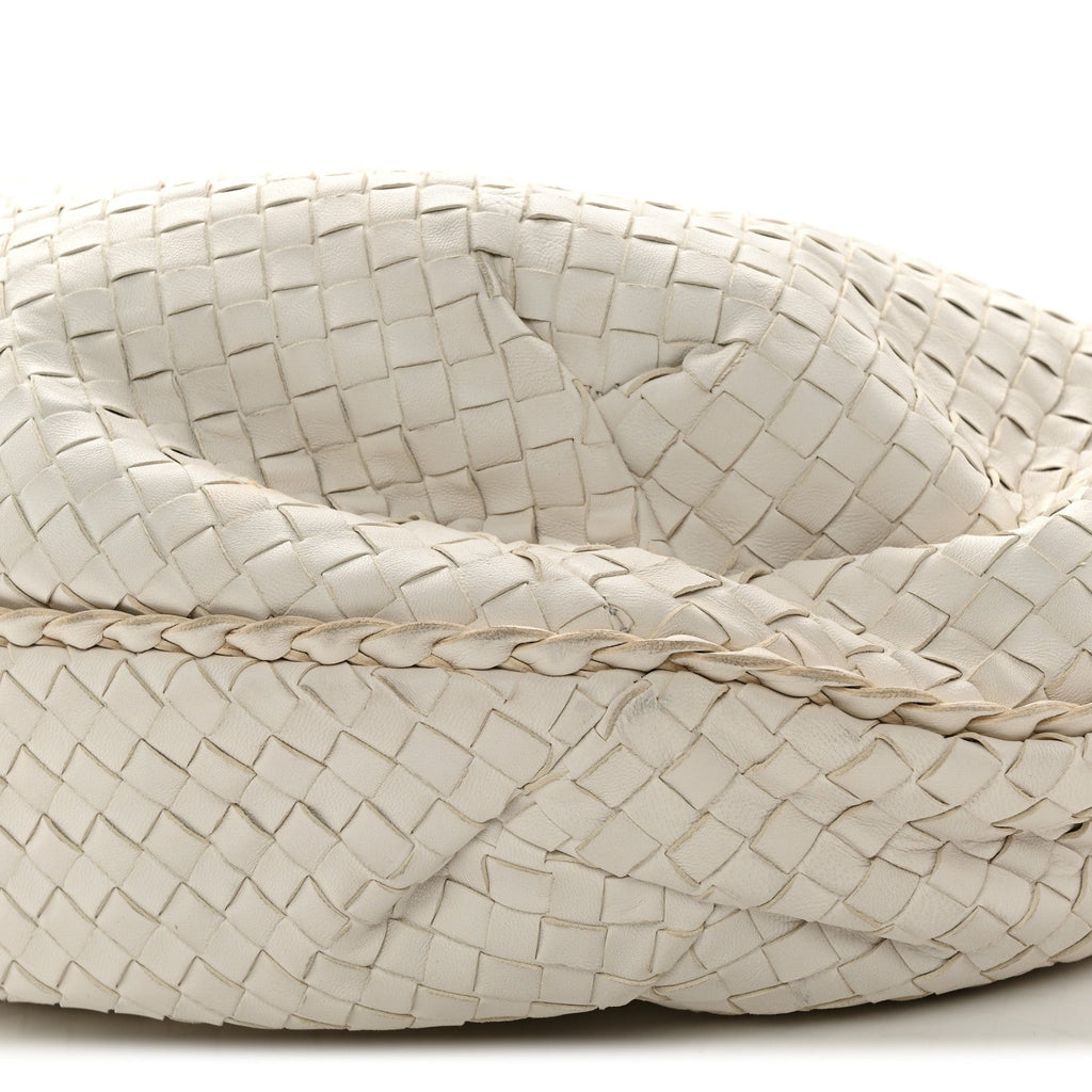 Nappa Intrecciato Large Belly Veneta Hobo White