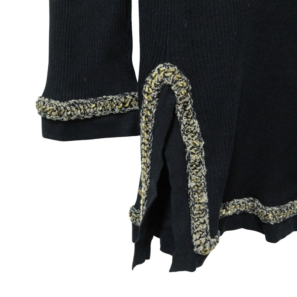 Chanel Chain Trim Rib Knit Cardigan