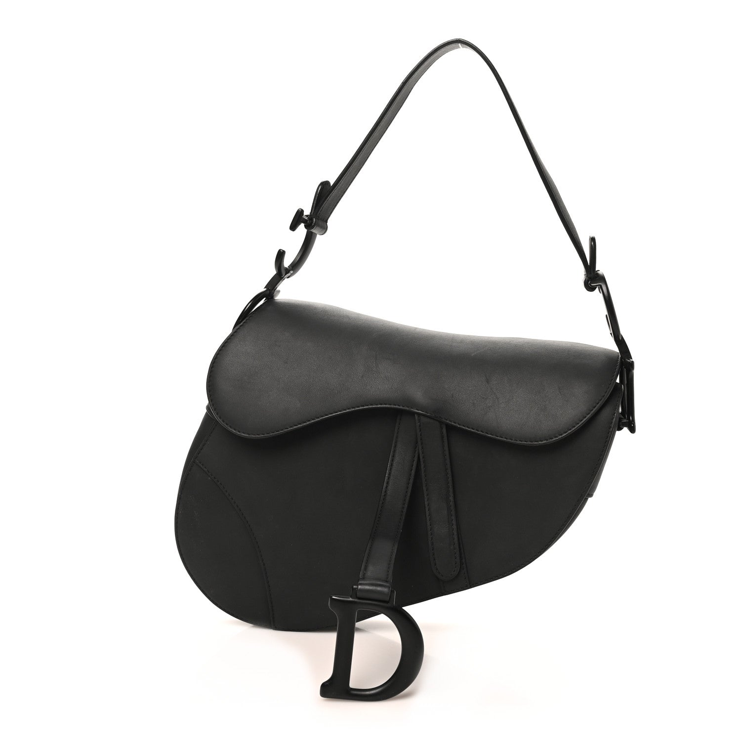 Ultra Matte Calfskin Saddle Bag Black