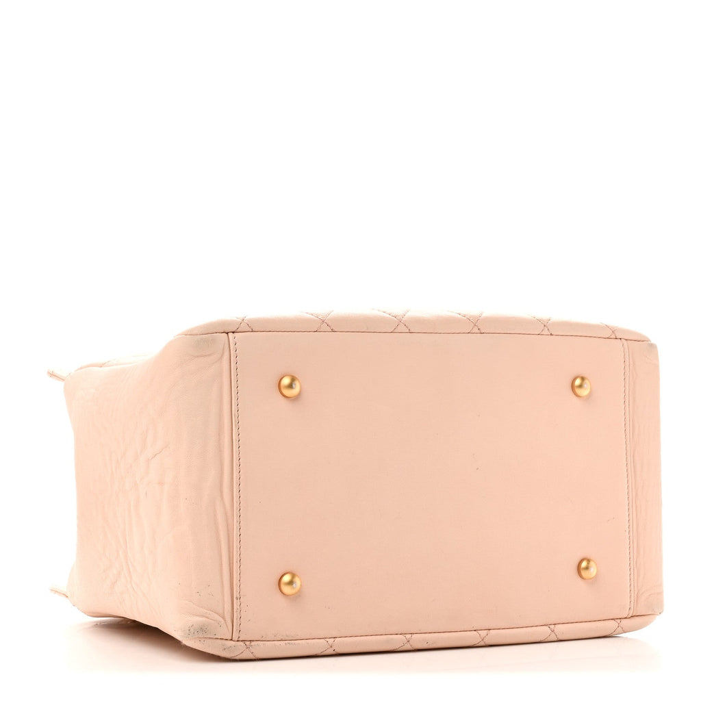 Lambskin Quilted Petit Timeless Shopping Tote PTT Beige