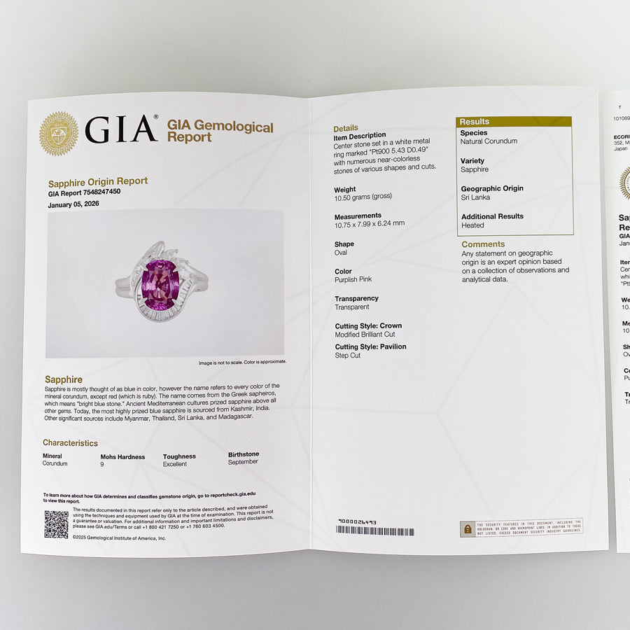 Ring Platinum Pink Sapphire