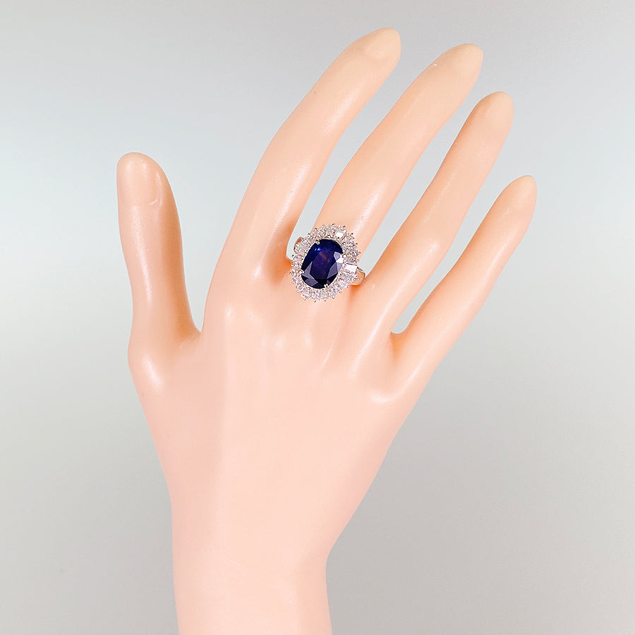 Ring Platinum Blue Sapphire