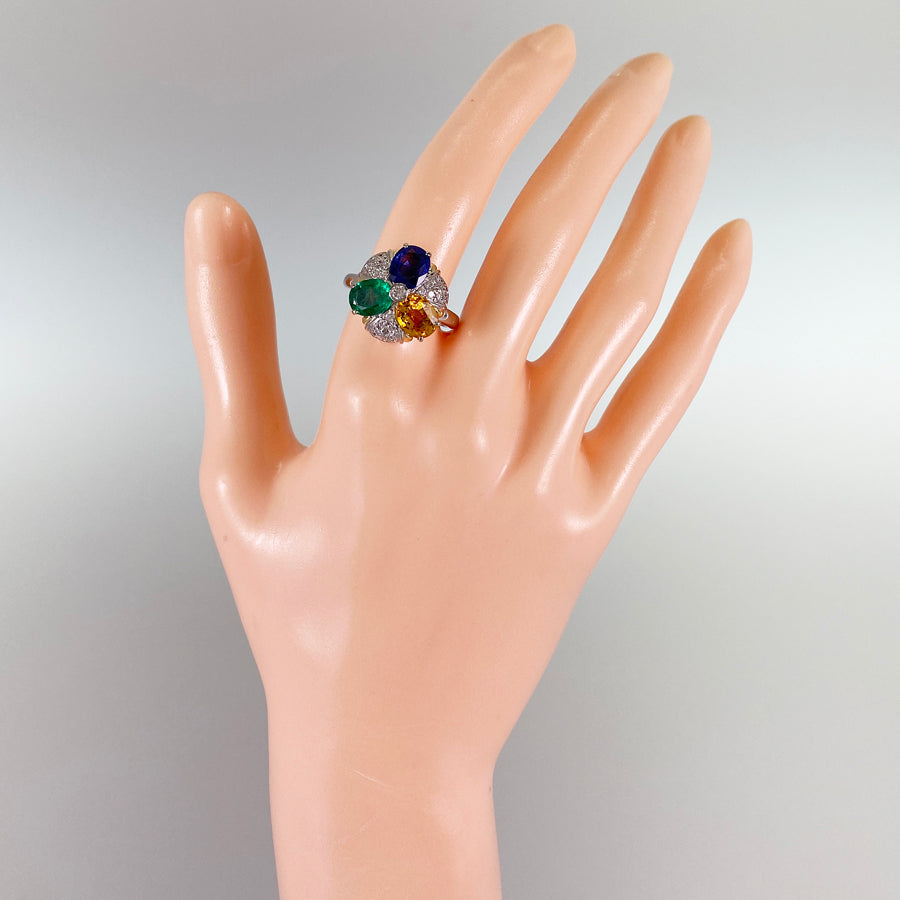 Ring Platinum Yellow gold Sapphire
