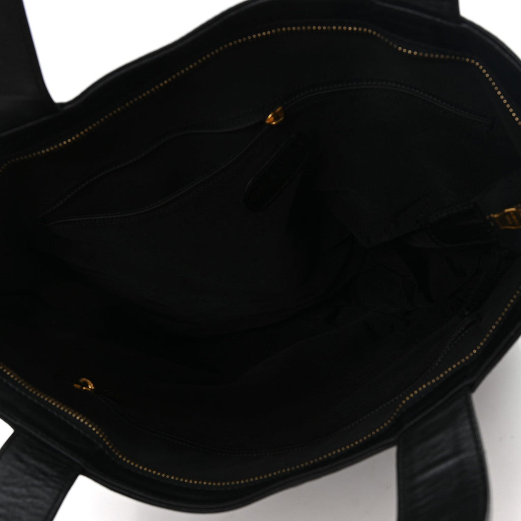 Lambskin CC Embossed Tote Black