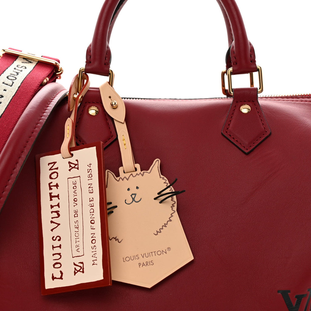 Calfskin LV Travels With Grace Coddington Speedy Soft 30 Plum
