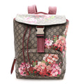 GG Supreme Monogram Blooms Medium Single Buckle Backpack Beige Multicolor Dry Rose