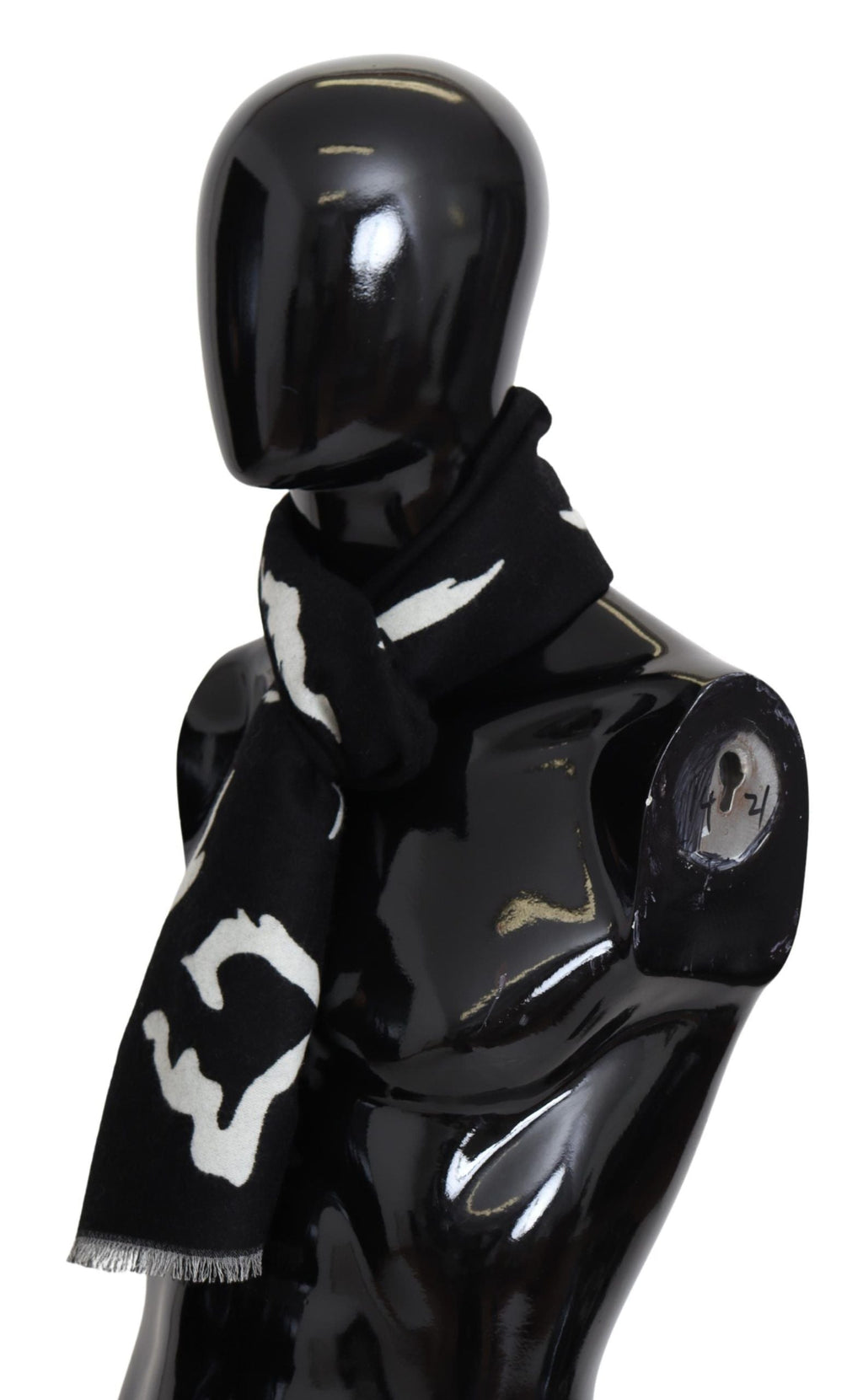Givenchy Black White Wool Unisex Winter Warm Scarf Wrap Women's Shawl