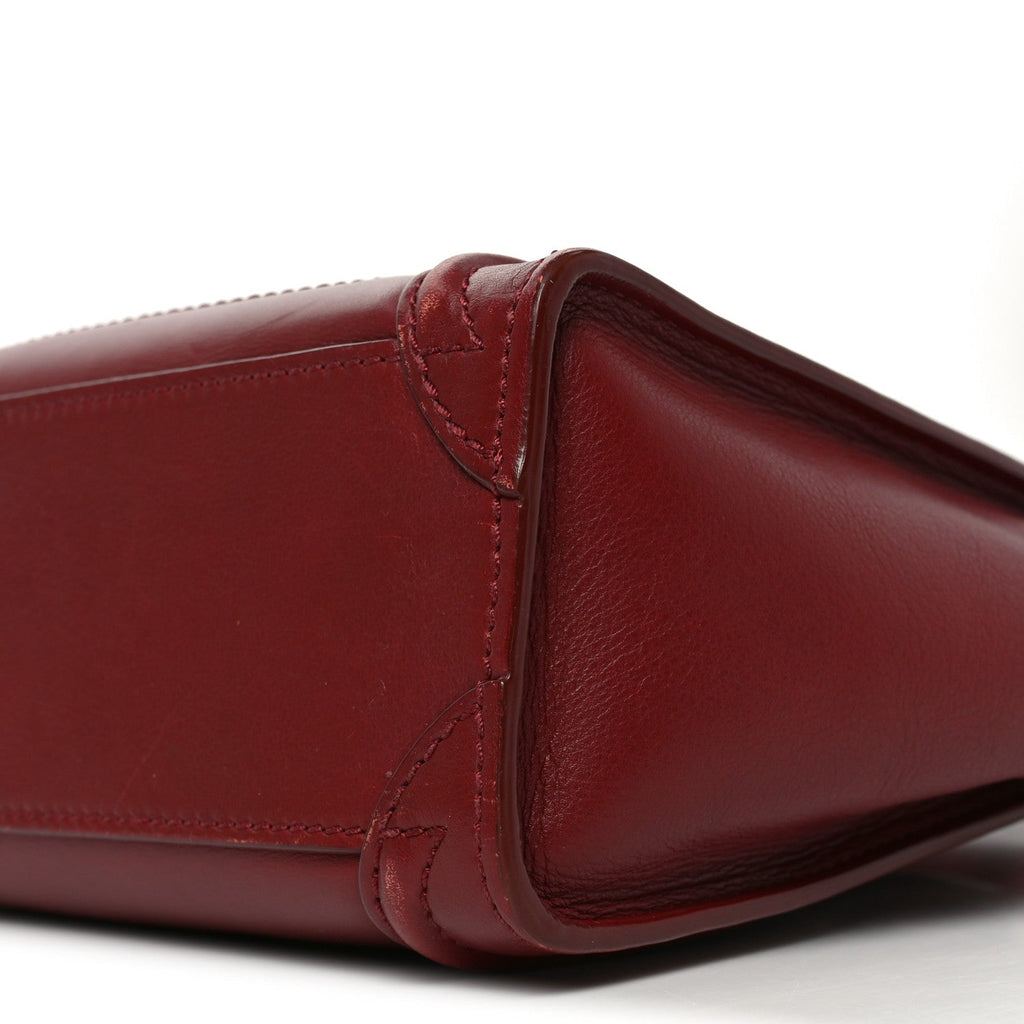 Smooth Calfskin Nano Luggage Burgundy