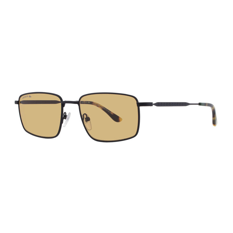 Lacoste Sunglasses Rectangle Full Rim, Matte Light Gunmetal Frame and Brown Grey Lens L277S033