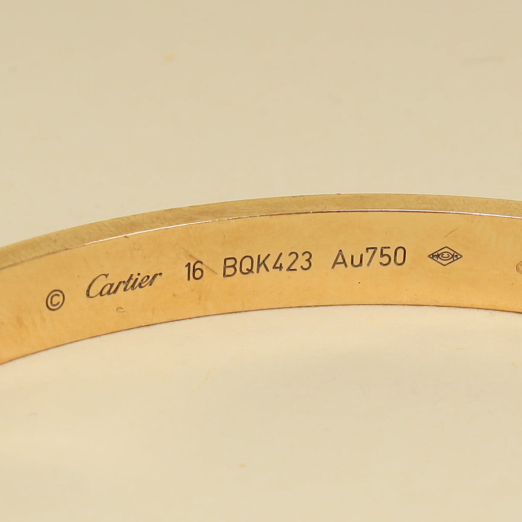 Cartier 18K Rose Gold Classic Model Love 6.1mm Bracelet 16