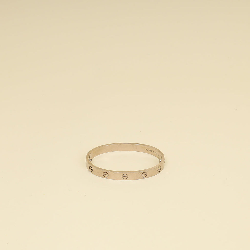 Cartier 18K White Gold Classic Model Love 6.1mm Bracelet 16