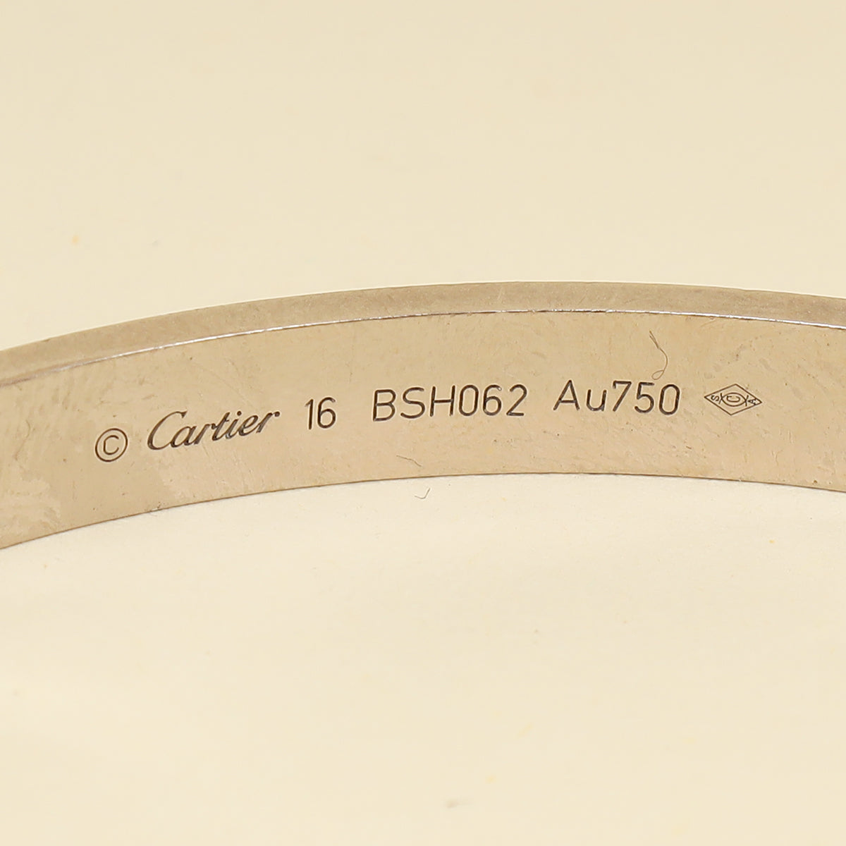 Cartier 18K White Gold Classic Model Love 6.1mm Bracelet 16