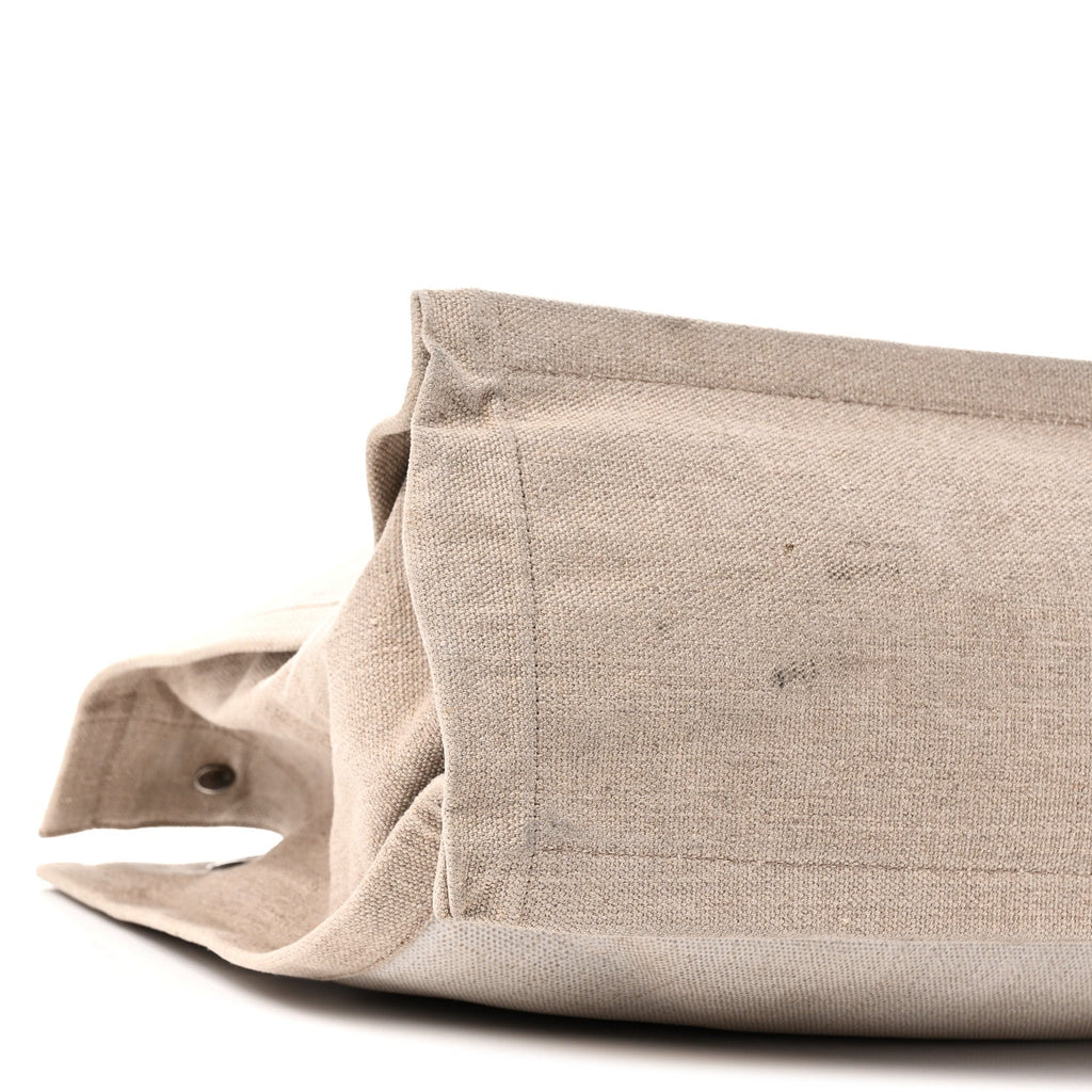 Linen Calfskin Rive Gauche Tote Greggio Natural