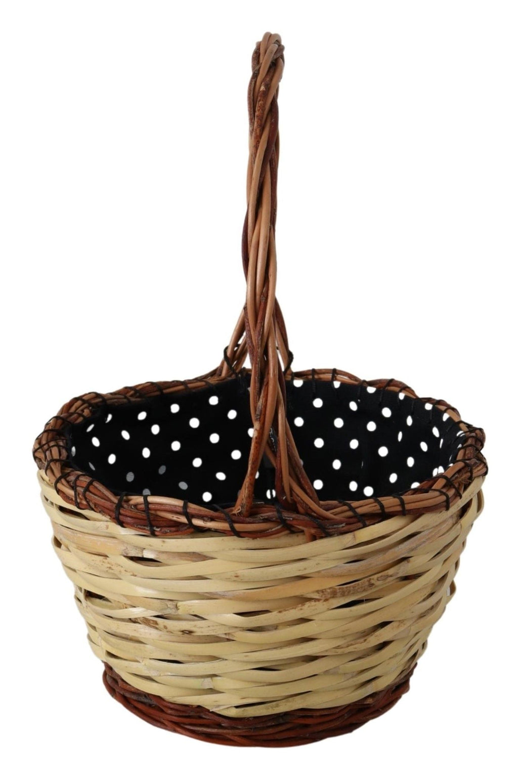 Dolce & Gabbana Beige Wood Wicker Rattan Basket Tote Women's Bag