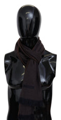 Missoni Brown 100% Cashmere Unisex Neck Wrap Fringes Men's Scarf