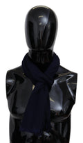 Missoni Blue Wool Knit Unisex Neck Wrap Men's Scarf
