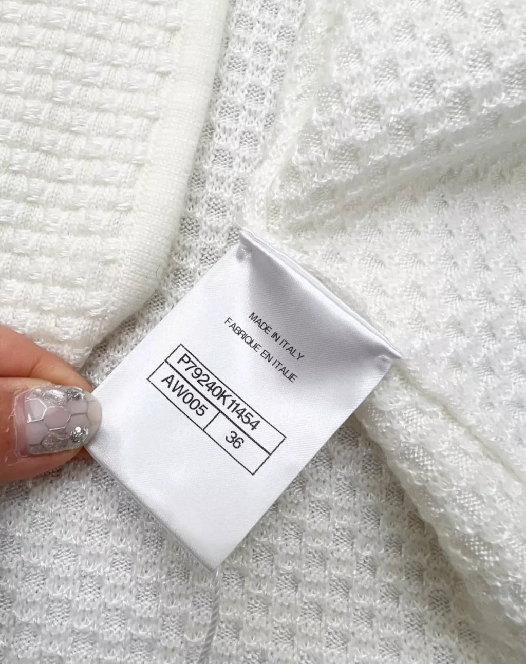 Chanel 25P white cardigan