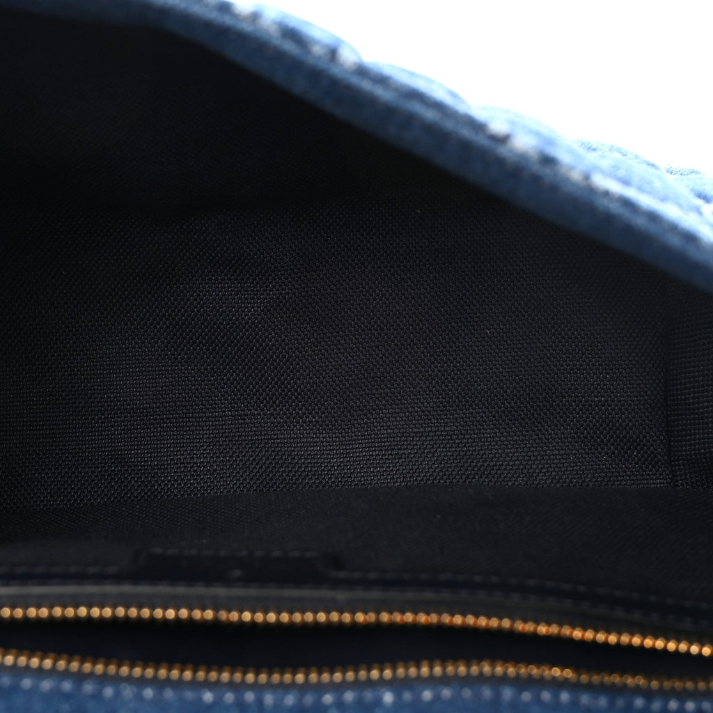Denim Matelasse Small GG Marmont Shoulder Bag Blue