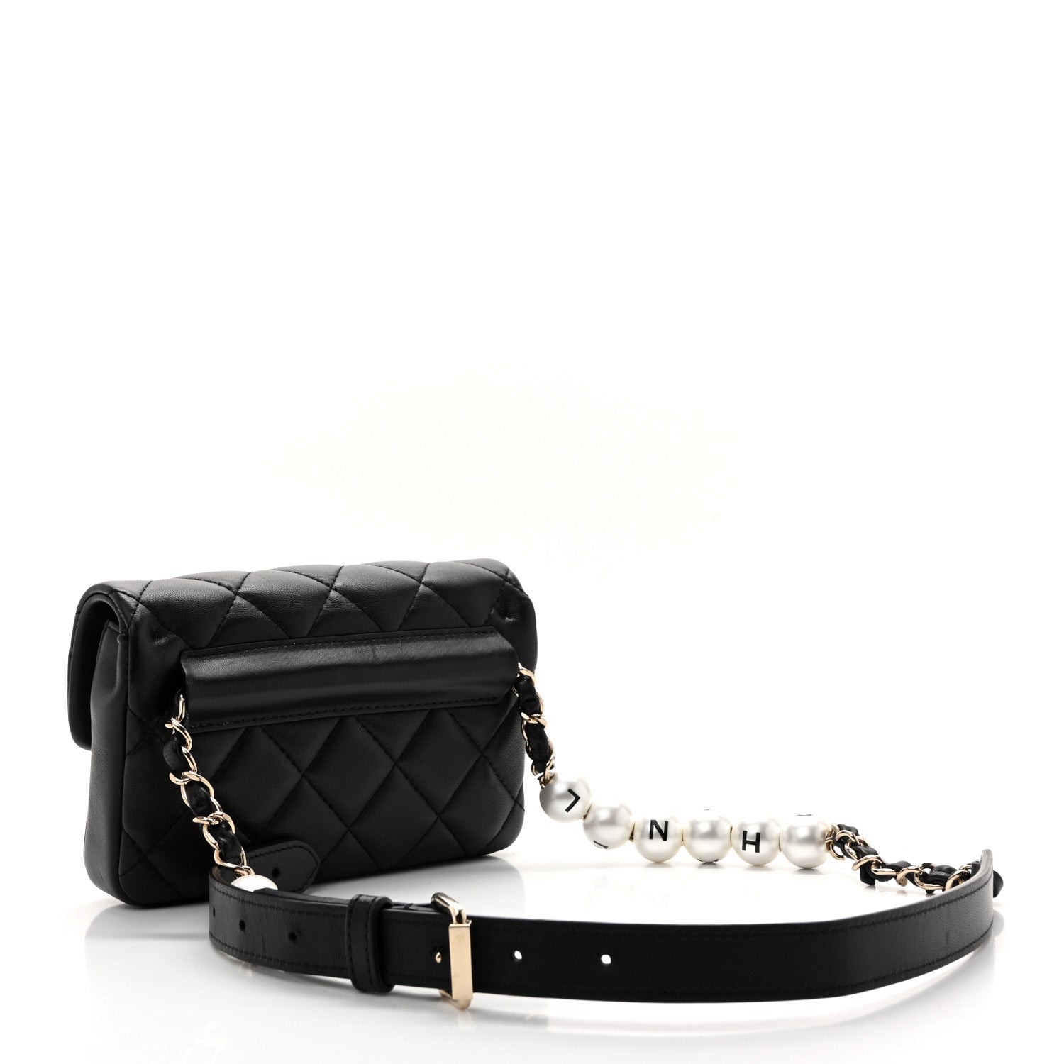 Lambskin Quilted Mini My Precious Waist Bag Black