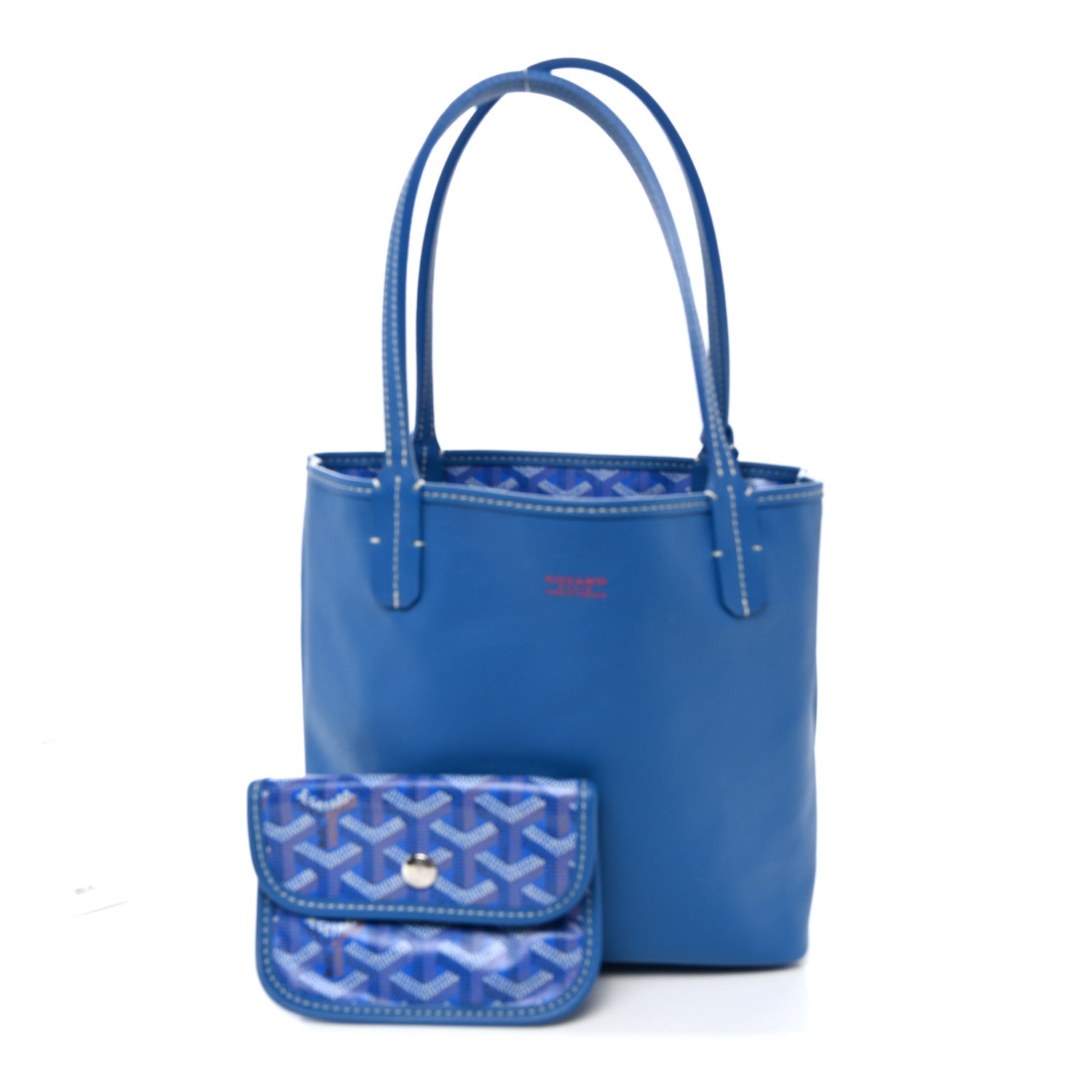 Goyardine Reversible Mini Anjou Sky Blue