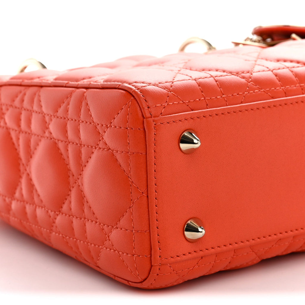 Lambskin Cannage Small My ABCDior Lady Dior Orange
