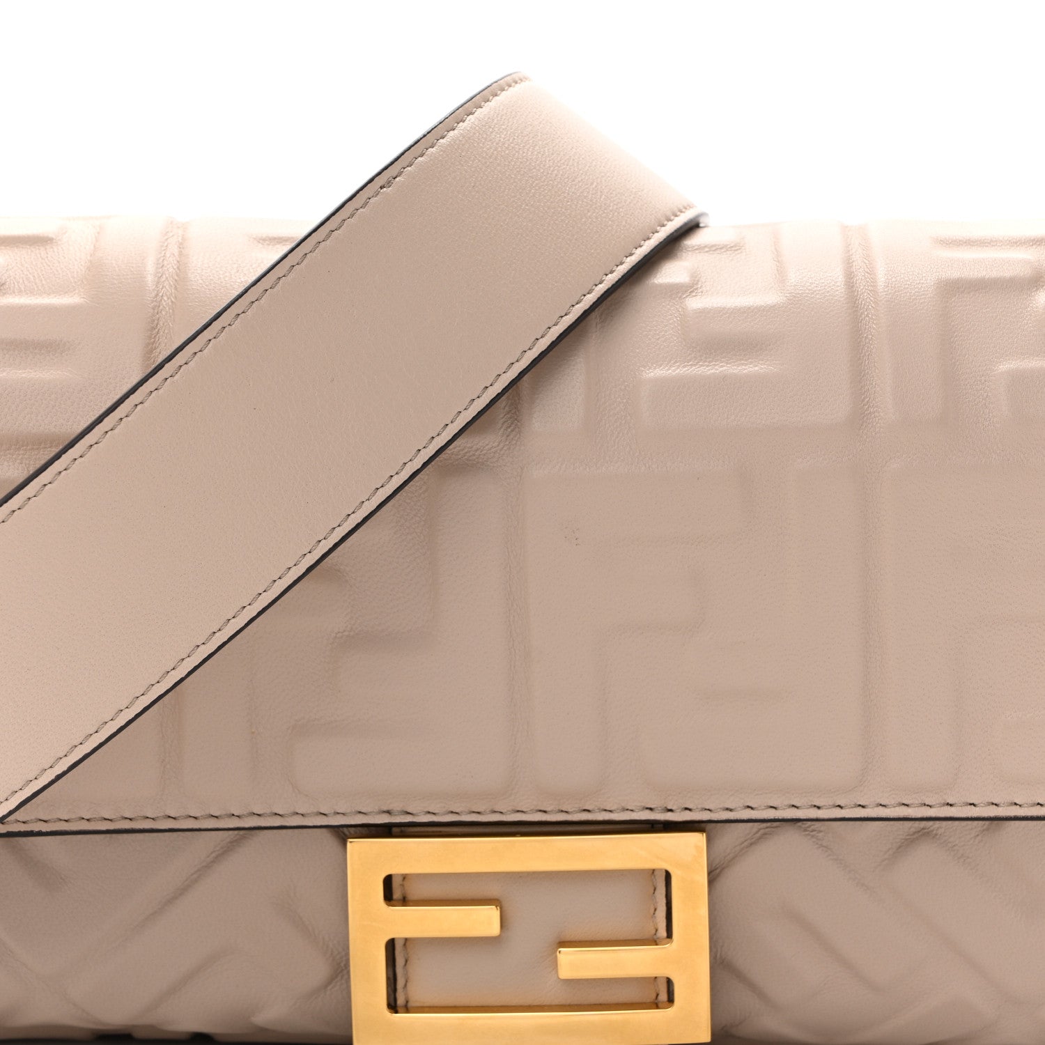 Nappa FF 1974 Embossed Baguette Camelia