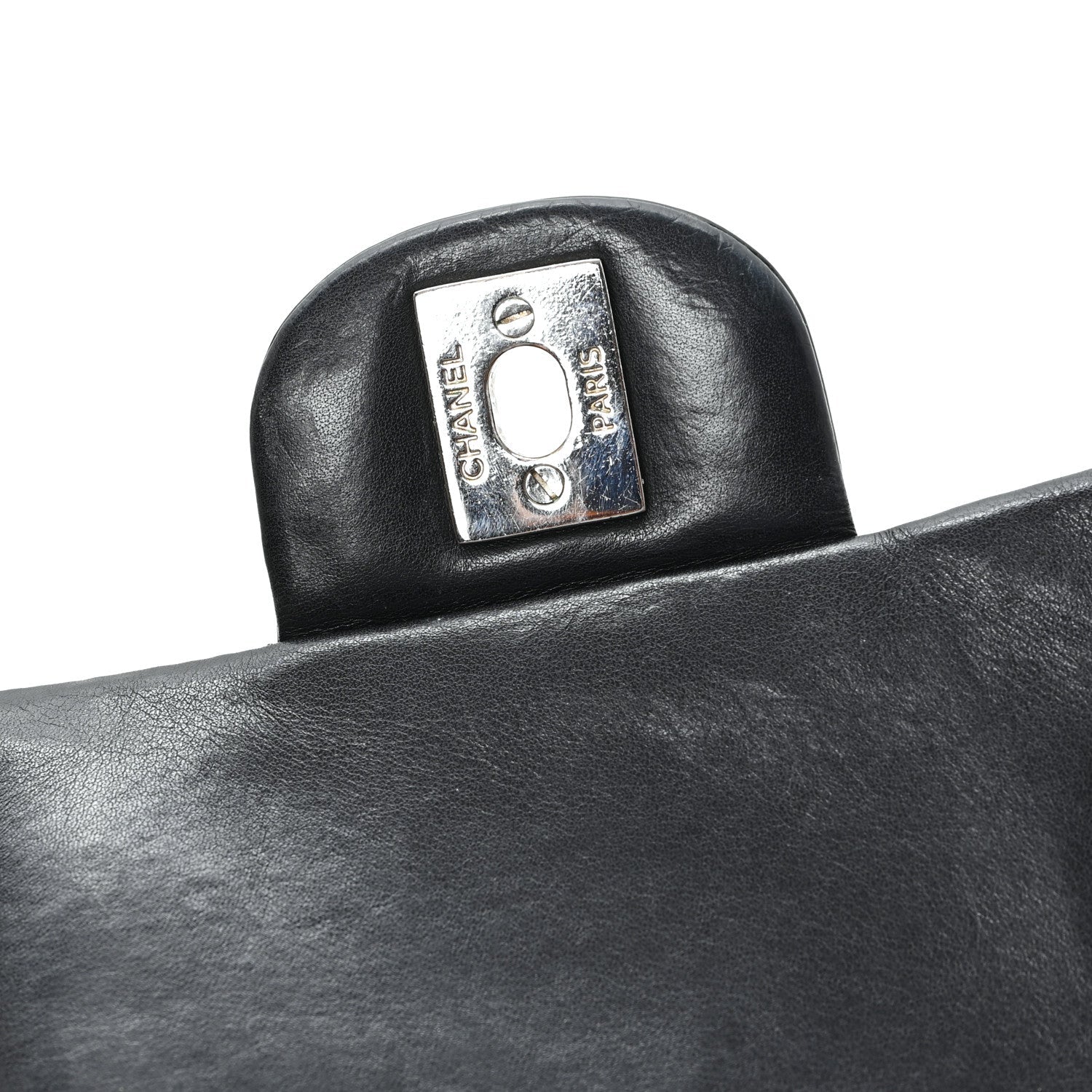 Patent Calfskin Quilted Mini Rectangular Flap Black