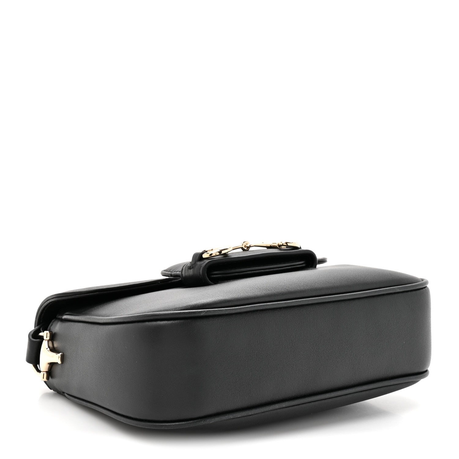 Arabella Calfskin Horsebit 1955 Soft Small Shoulder Bag Black