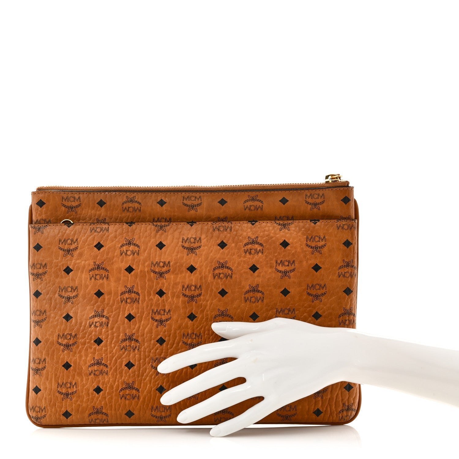 Visetos Medium Crossbody Pouch Cognac