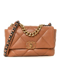Lambskin Quilted Medium Chanel 19 Flap Brown