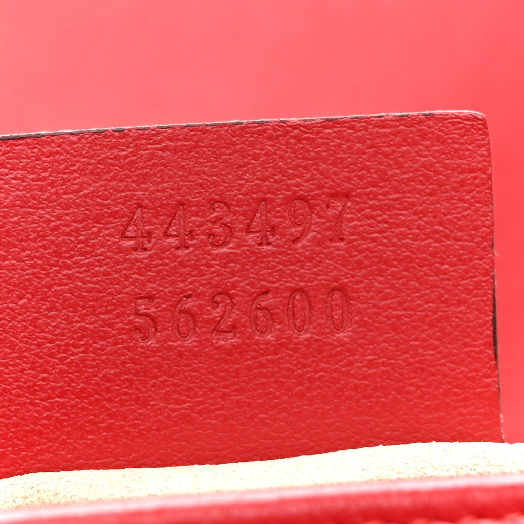 Calfskin Matelasse Small GG Marmont Shoulder Bag Hibiscus Red