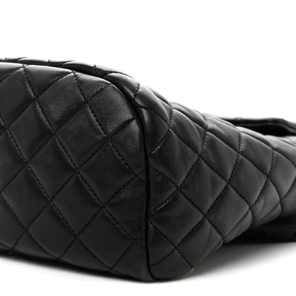 Lambskin Quilted Small Urban Spirit Backpack Black