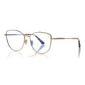 Tom Ford Eyeglasses Cat Eye Full Rim, Shiny Black Frame and Clear Blue Light Block Lens TF5667-B001