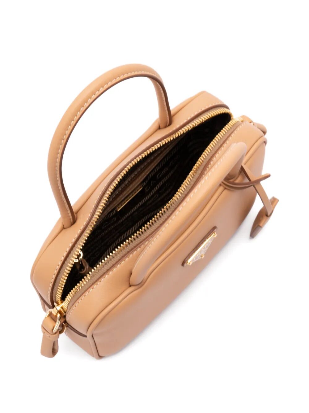 Prada Women Mini Leather Top Handle Bag With Shoulder Strap