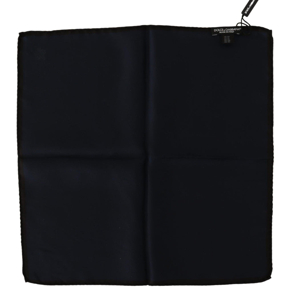 Dolce & Gabbana Black Square Handkerchief 100% Silk Men's Scarf