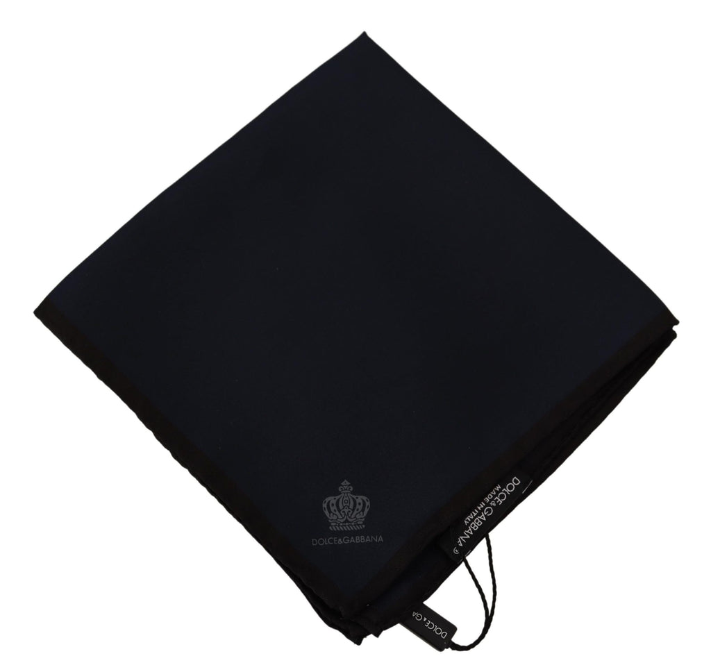 Dolce & Gabbana Black Square Handkerchief 100% Silk Men's Scarf