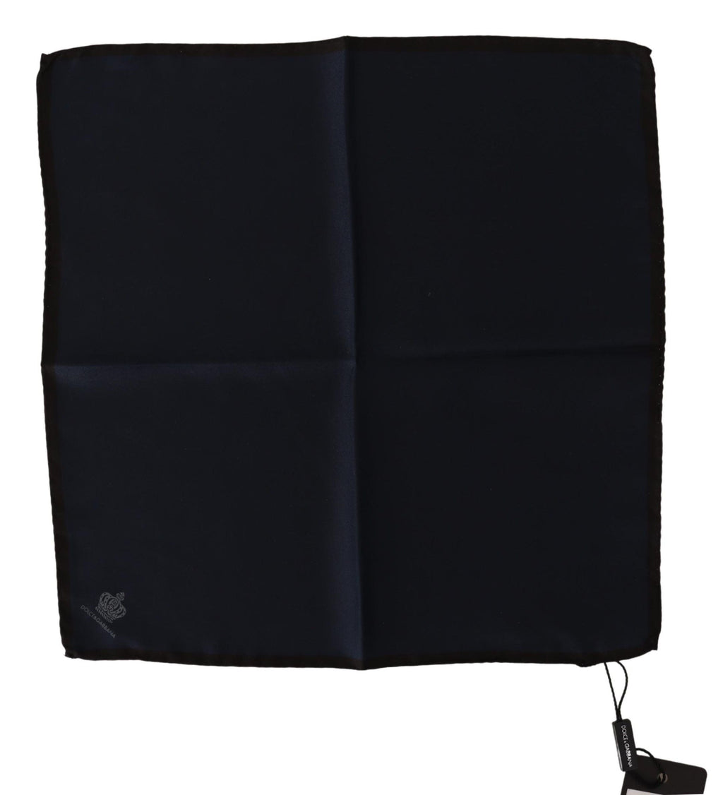 Dolce & Gabbana Black Square Handkerchief 100% Silk Men's Scarf