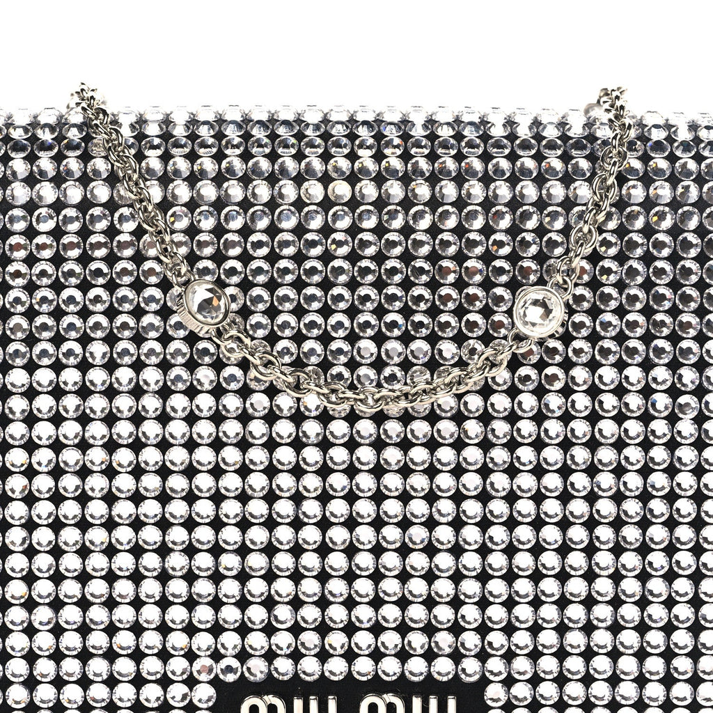 Nappa Crystal Starlight Mini Clutch Bag Black