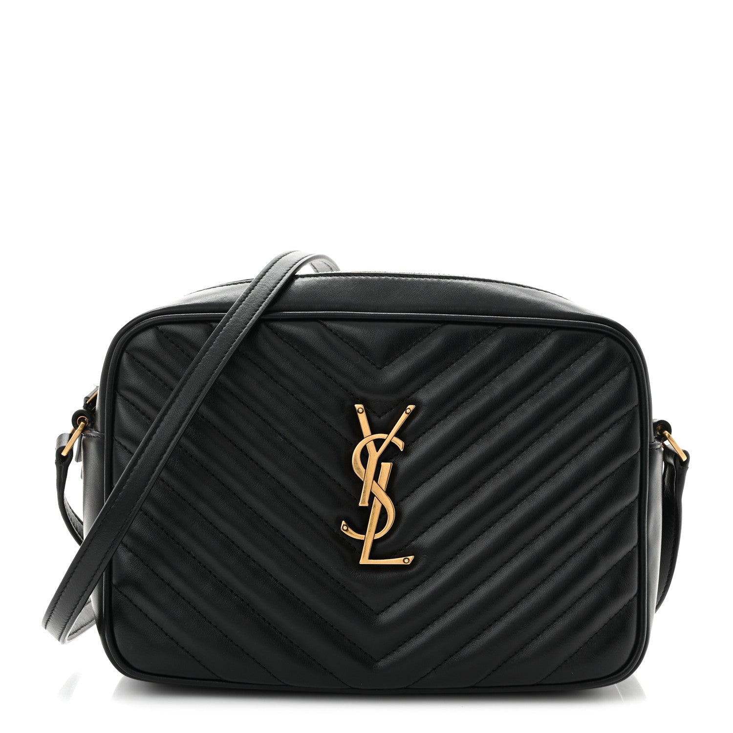 Calfskin Matelasse Monogram Lou Camera Bag Black