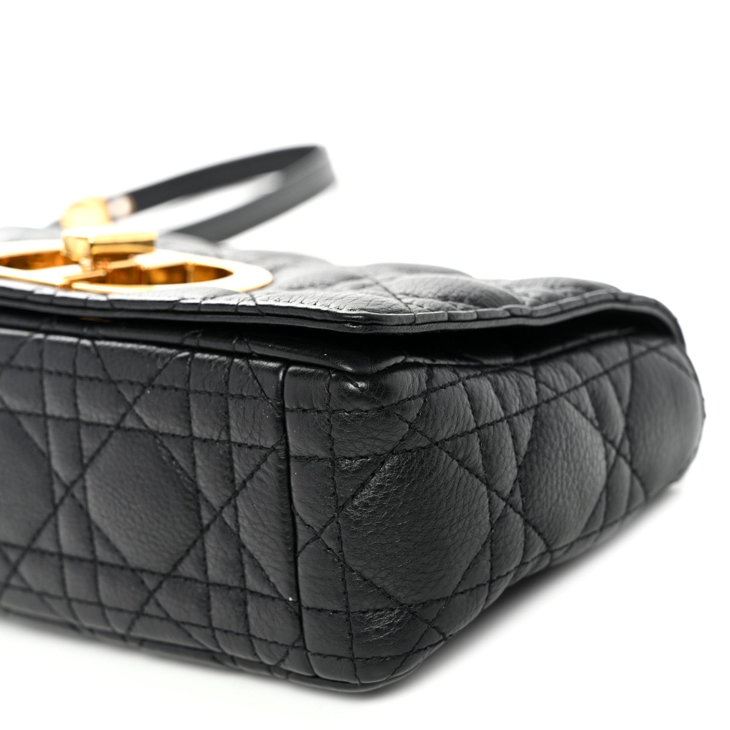 Calfskin Cannage Small Caro Bag Black