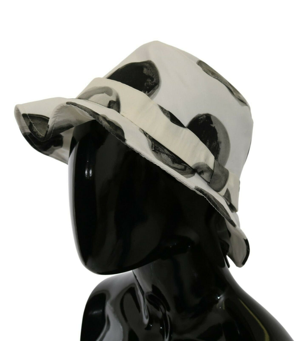 Dolce & Gabbana White Cotton Big Polka Dot Pattern Bucket Women's Hat