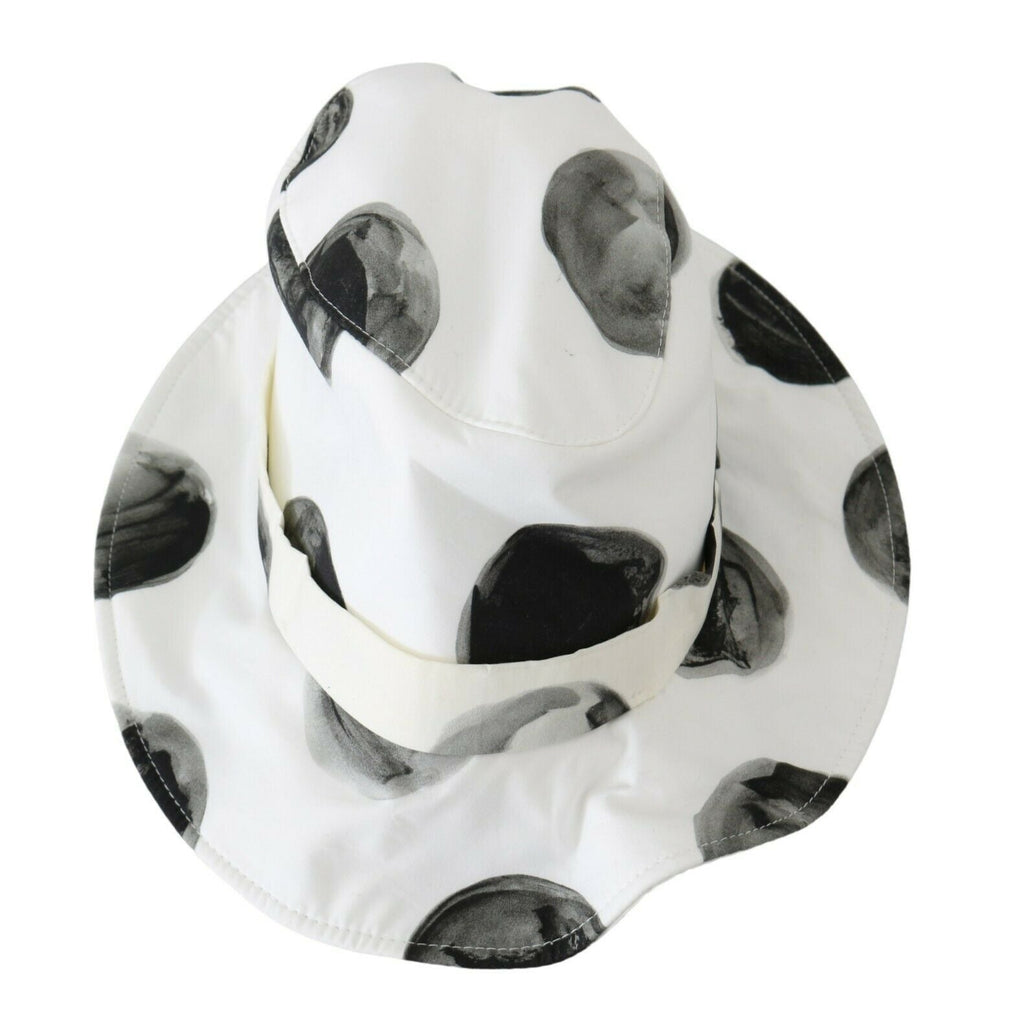Dolce & Gabbana White Cotton Big Polka Dot Pattern Bucket Women's Hat