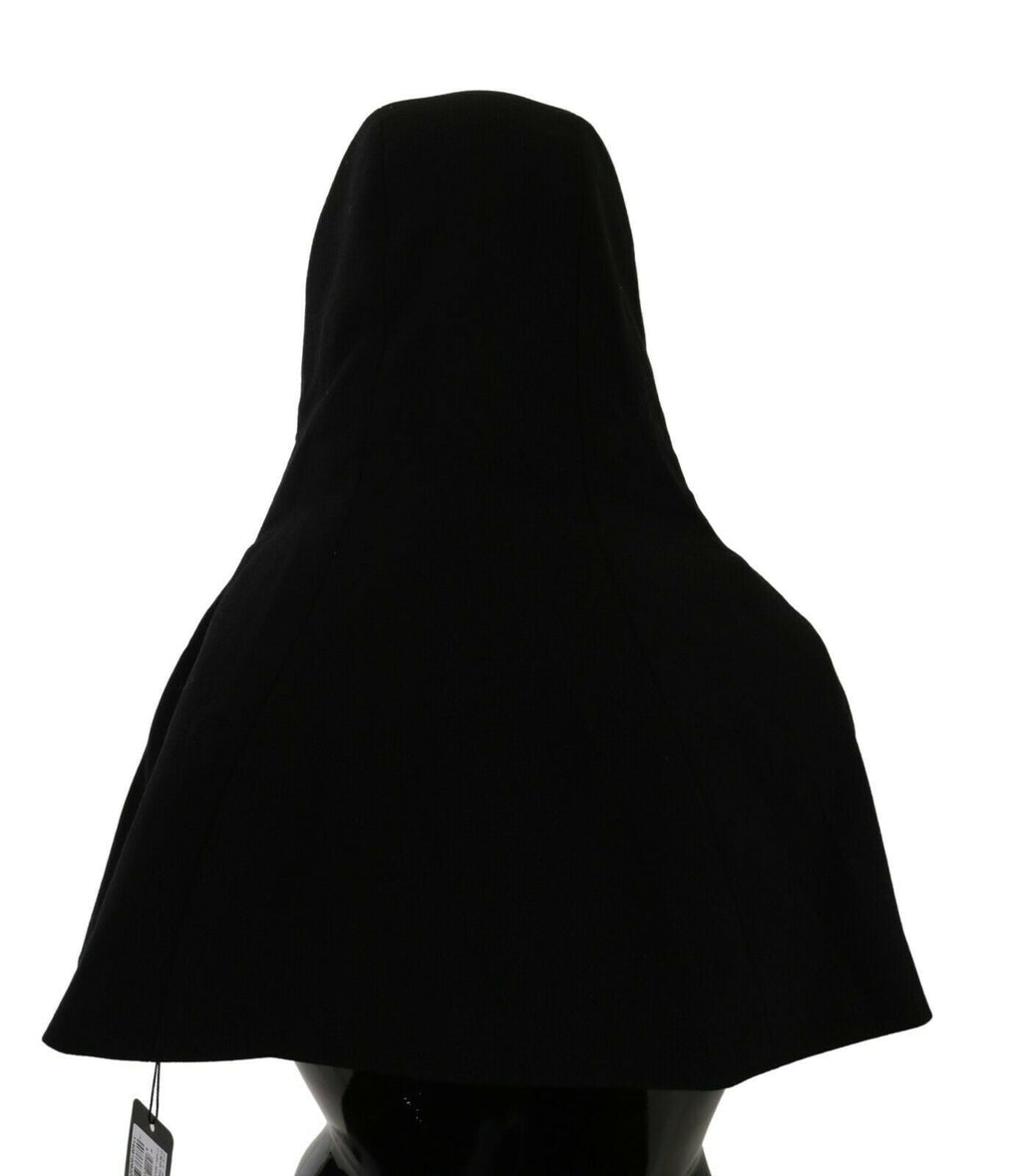 Dolce & Gabbana Black Wool Whole Head Hooded Scarf Women's Hat