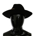 Dolce & Gabbana Black Lapin Amor Gignit Wide Brim Panama Women's Hat