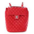 Lambskin Quilted Small Urban Spirit Backpack Red