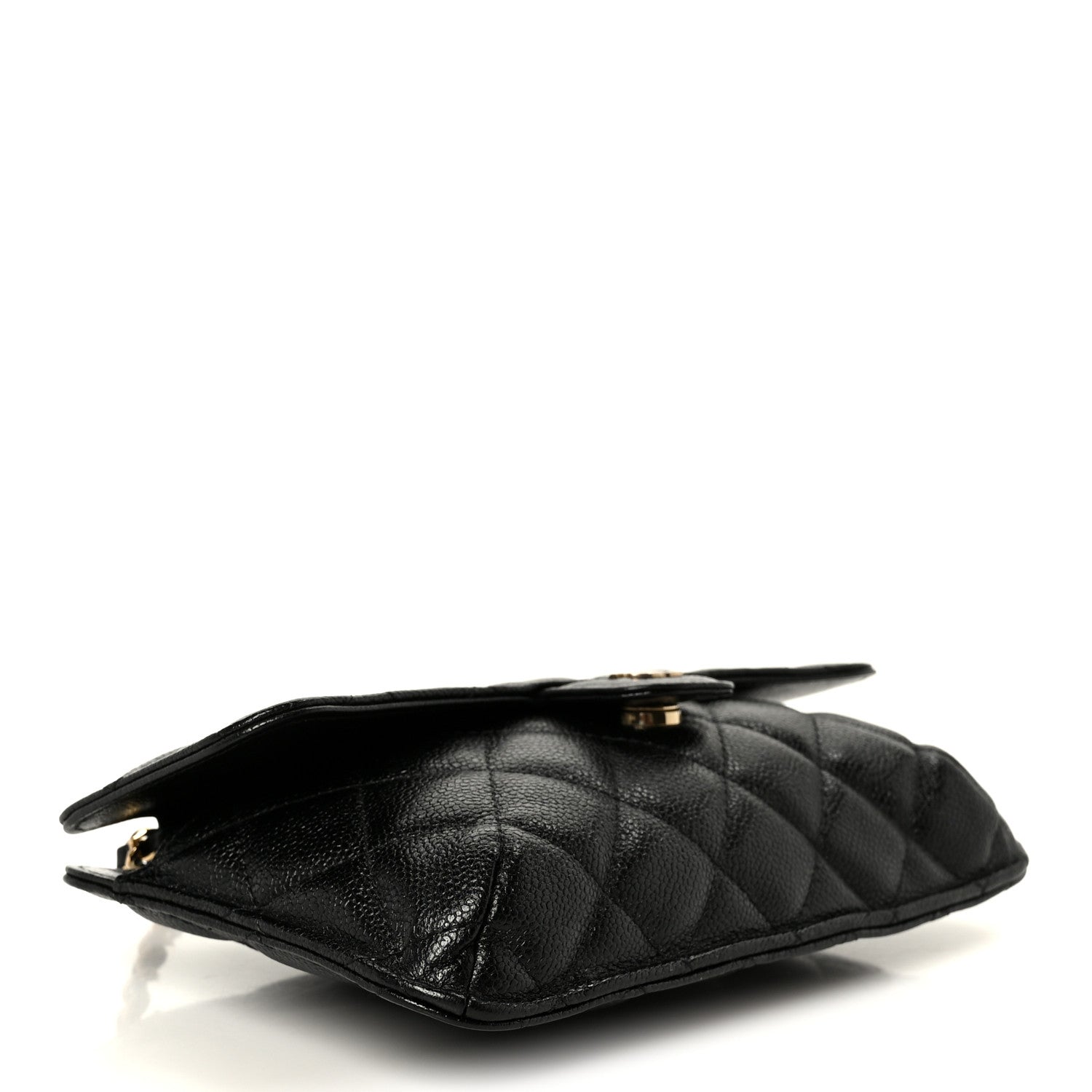 Caviar Fabric Foldable Tote Bag With Chain Black Multicolor